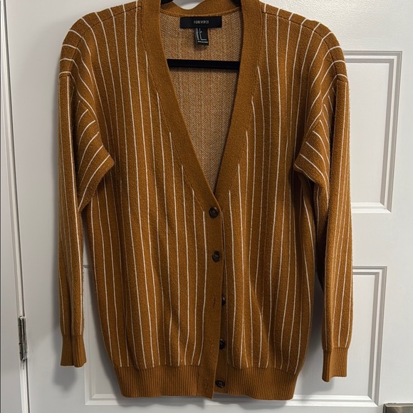 Forever 21 Brown Ribbed Cardigan Sweater - Picture 1 of 2